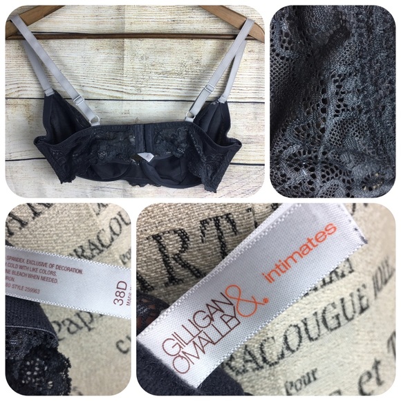 Gillian & O’Malley Underwire Gray Lace Bra 38D - Picture 2 of 8